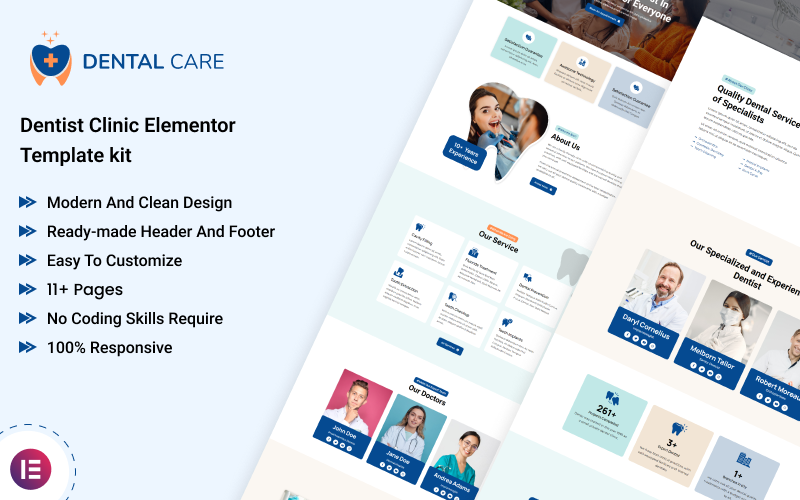 Dentalcare - Dentist Clinic Elementor Template Kit Elementor Kit