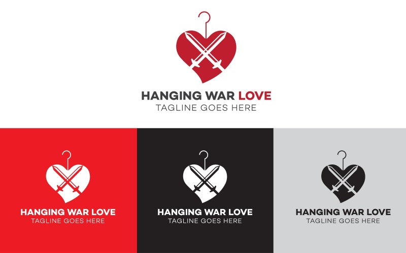 Hanging War Love Logo Design Logo Template