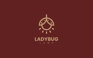 Ladybug Line Art Logo Template
