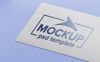 Minimal white card logo mockup template