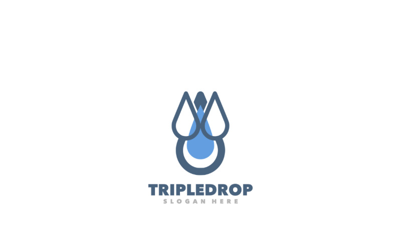 Triple Drop Simple Logo Template