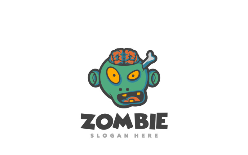 Zombie Cute Mascot Cartoon Logo Logo Template