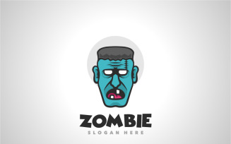 Zombie Head Cute Logo Template