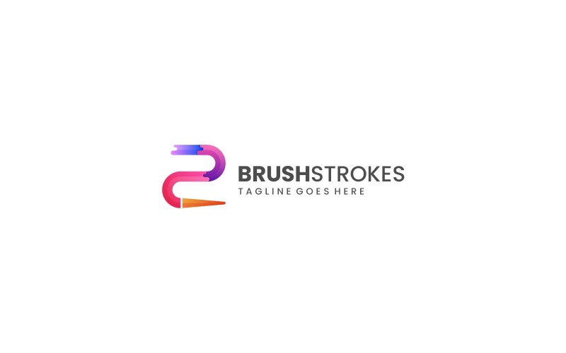 Brush Gradient Colorful Logo Logo Template