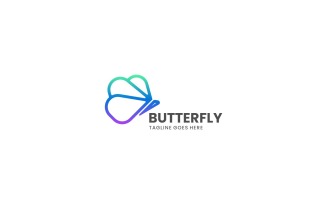 Butterfly Gradient Line Art Logo 1