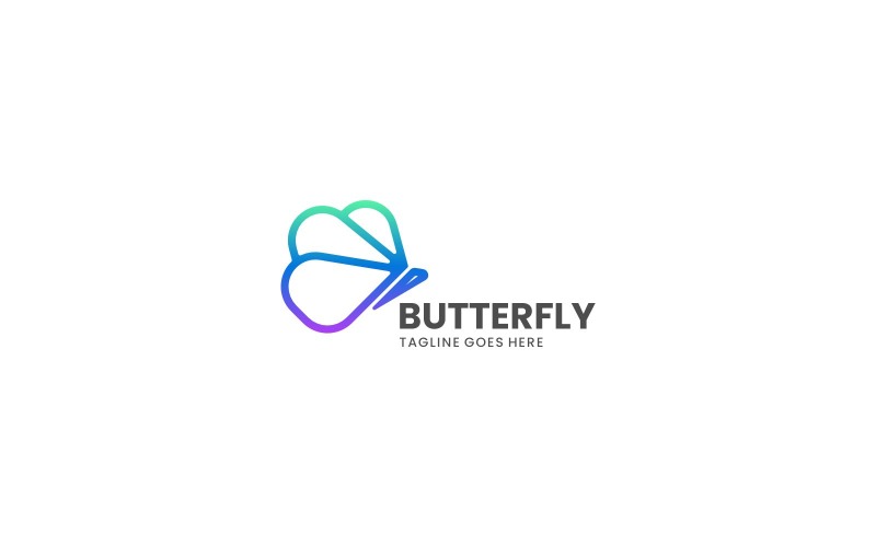 Butterfly Gradient Line Art Logo 1 Logo Template