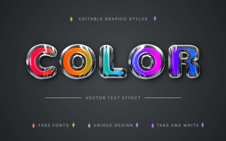 Colorful Glass - Editable Text Effect, Font Style