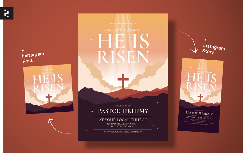 Jesus Ascension Day Flyer Corporate Identity