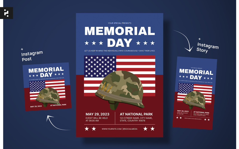 Memorial Day Flyer Kit Templates Corporate Identity