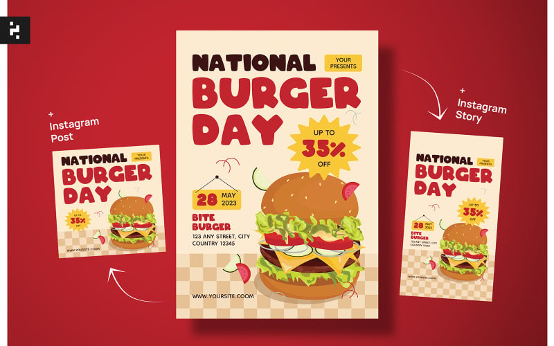 National Burger Day Flyer Corporate Identity