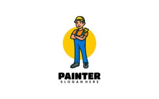 Painter Mascot Cartoon Logo