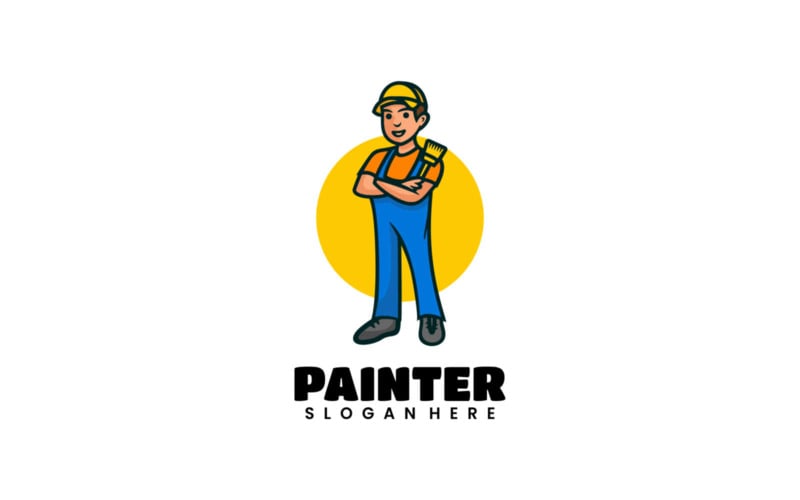 Painter Mascot Cartoon Logo Logo Template
