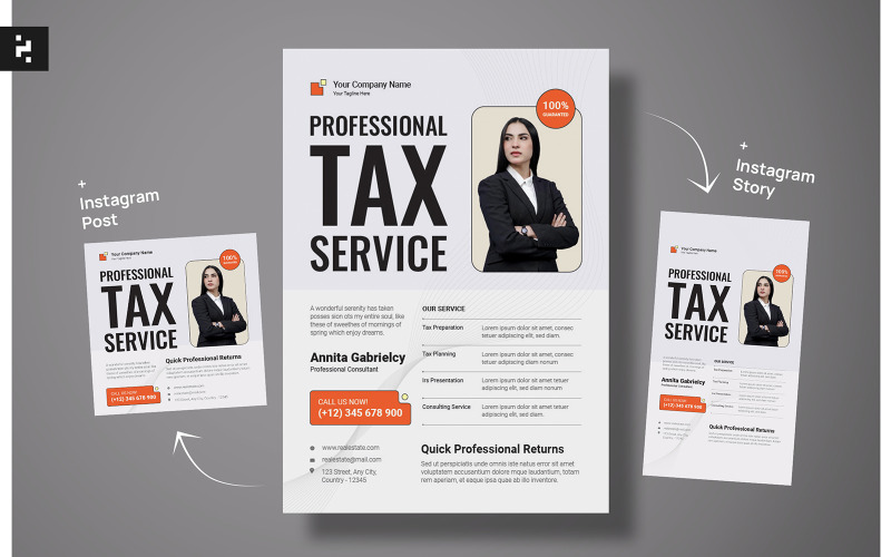 Tax Consultant Flyer Kit Template Corporate Identity
