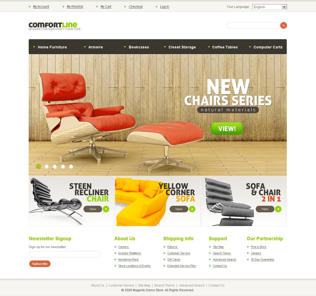 Tema Magento #32286 para Sitio de Muebles - captura de pantalla
