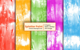 Abstract Colorful Paint Splatter Grunge Texture Background and Watercolor splash Digital Paper.