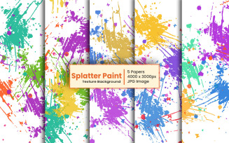 Abstract Colorful Paint Splatter Texture Background and Watercolor Digital Paper