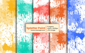 Abstract colorful watercolor paint splatter background. Watercolor digital paper