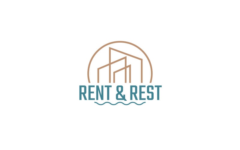 Rental or Build logo, Construction or Hotel logo, Spa or Rest, Real Estate Logo Template