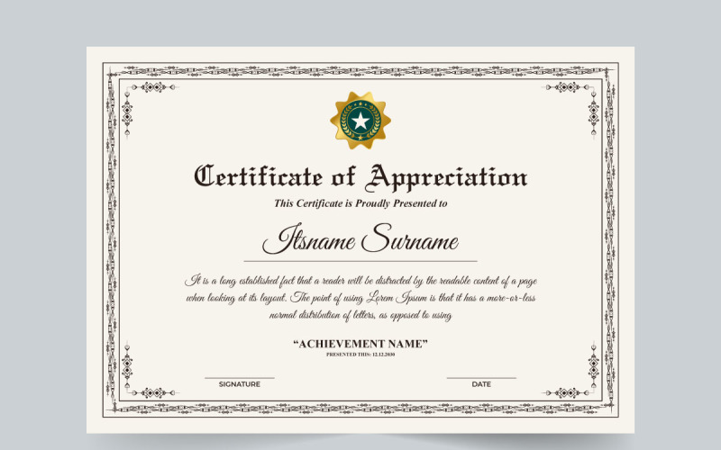 Achievement certificate template vector Certificate Template