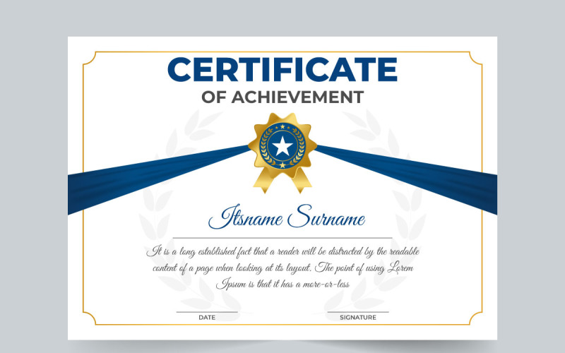 Award certificate template vector design Certificate Template