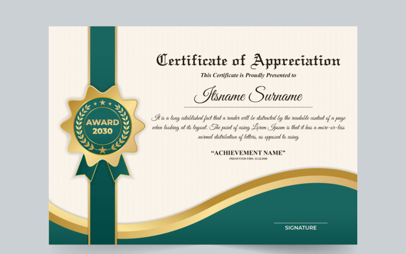 Award honor certificate template vector Certificate Template
