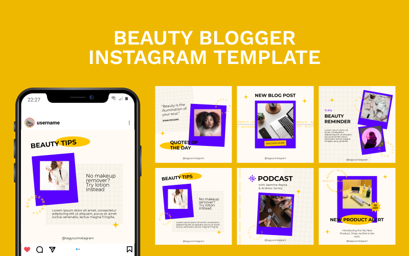 Beauty Blogger Instagram Template Social Media