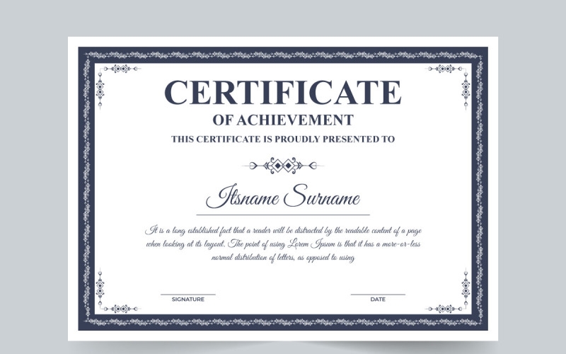 Business credential template vector Certificate Template