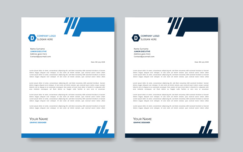 Corporate Letterhead Design with 2 Color Variation Corporate Identity