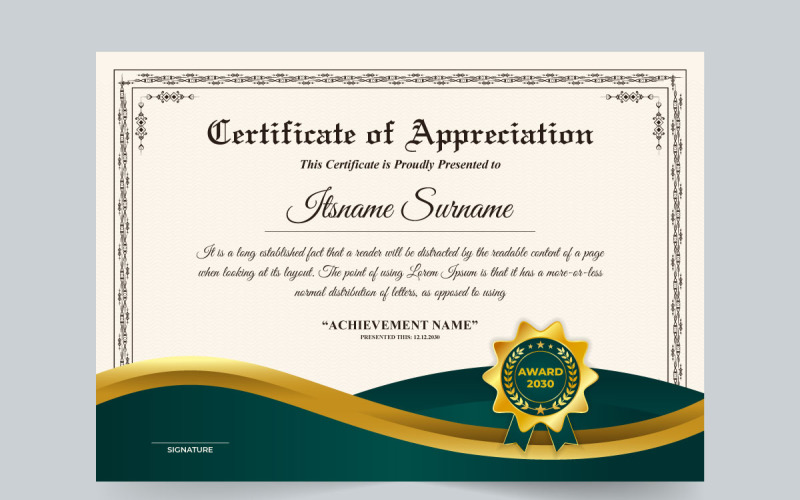 Diploma or academic credential vector Certificate Template