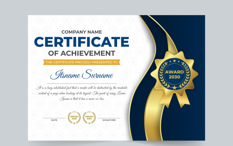 Educational diploma certificate vector Certificate Template