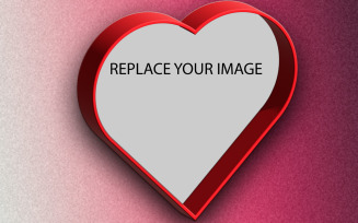 Heart Shape Image Frame Mockup For Love Valentine