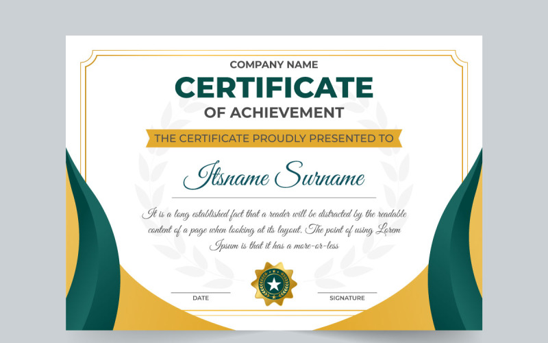 Office or university certificate vector Certificate Template