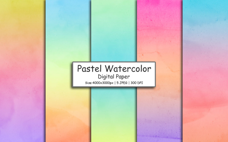 Pestle watercolor Digital Paper, Watercolor Background, Watercolor Paint Texture