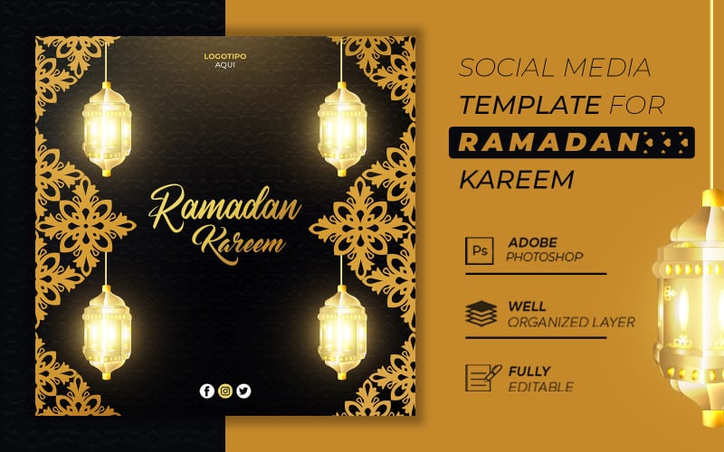 Ramadan Mubarak Social Media Traditional Islamic Post