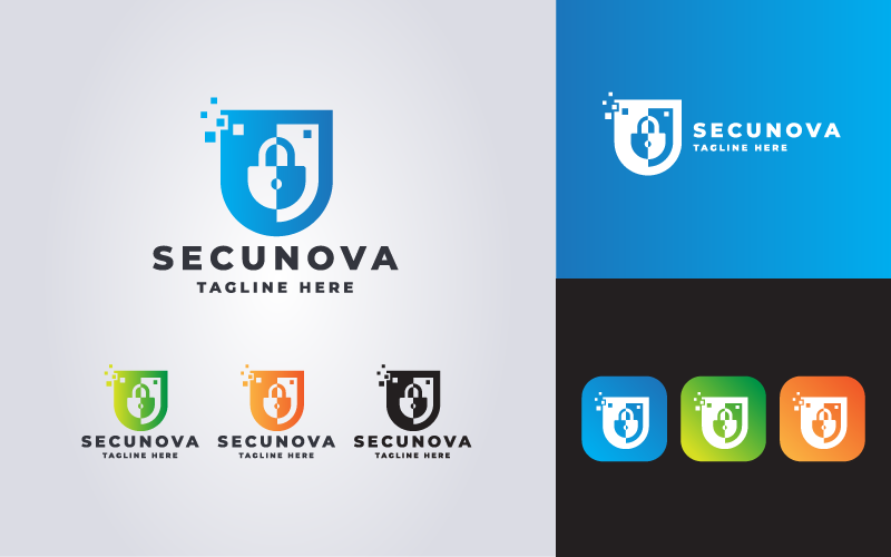 Secure Innovation Lock Logo Logo Template