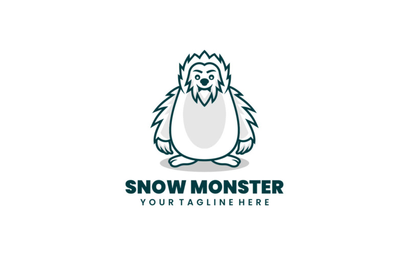 Snow Monster Cartoon Logo Logo Template