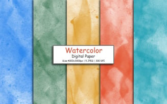 Watercolor digital paper and Textured abstract paint brush for background