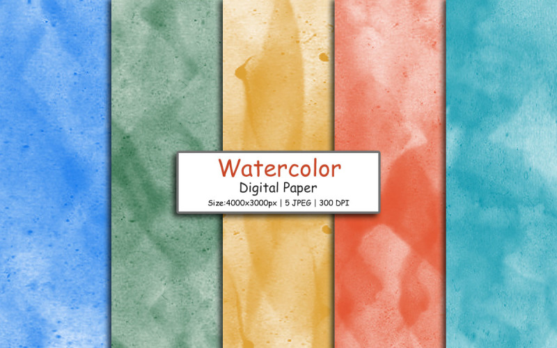 Watercolor digital paper and Textured abstract paint brush for background Background