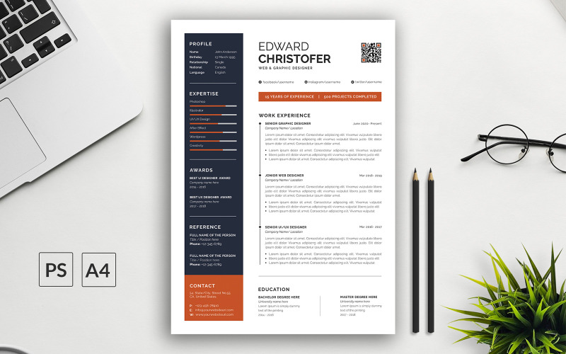 Creative CV Resume Template with Cover Letter