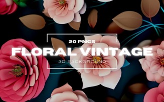 3D Oil Paint Floral Design Background