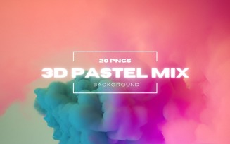 3D Pastel And Smoke Mix Background
