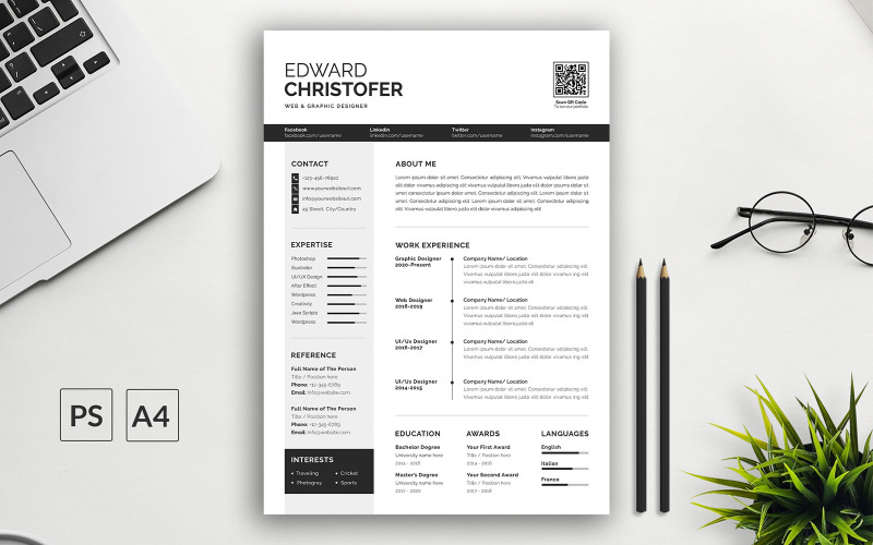 Edward Resume clean and creative Resume Template