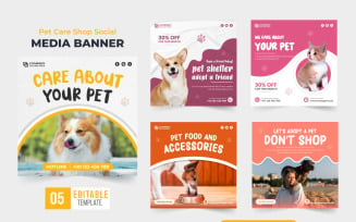 Pet care and adoption template bundle