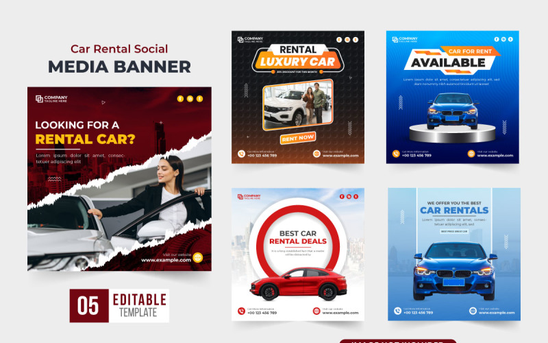 Rent a car business promotion poster Social Media