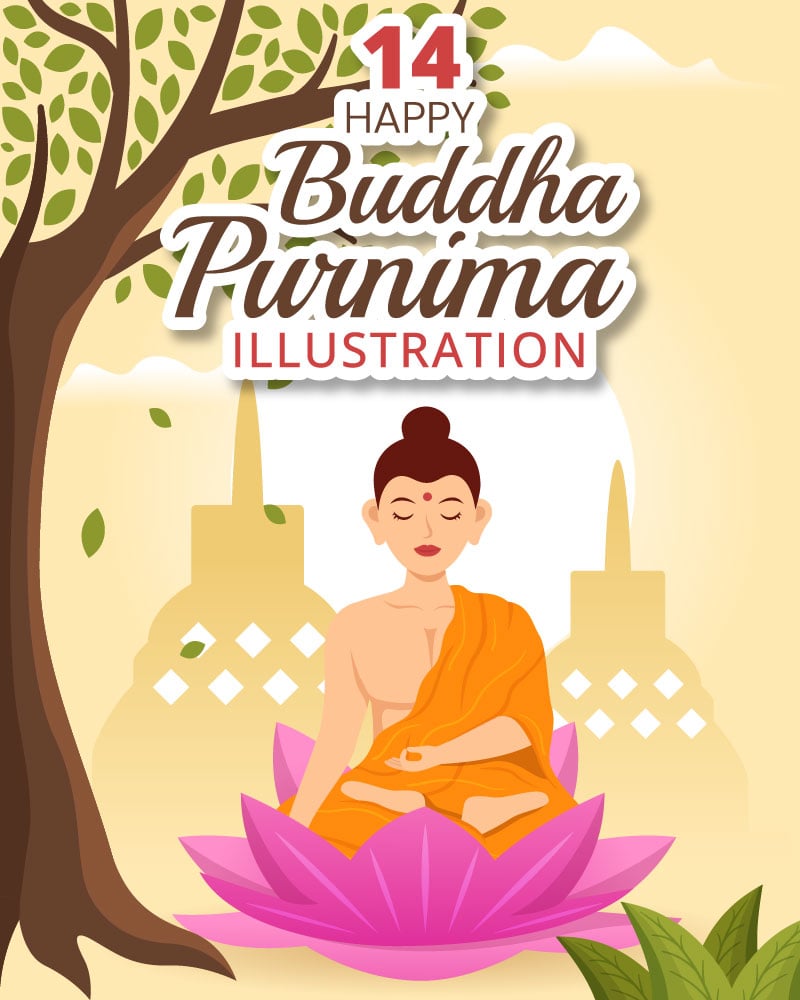 Kit Graphique #322586 Buddha Purnima Divers Modles Web - Logo template Preview