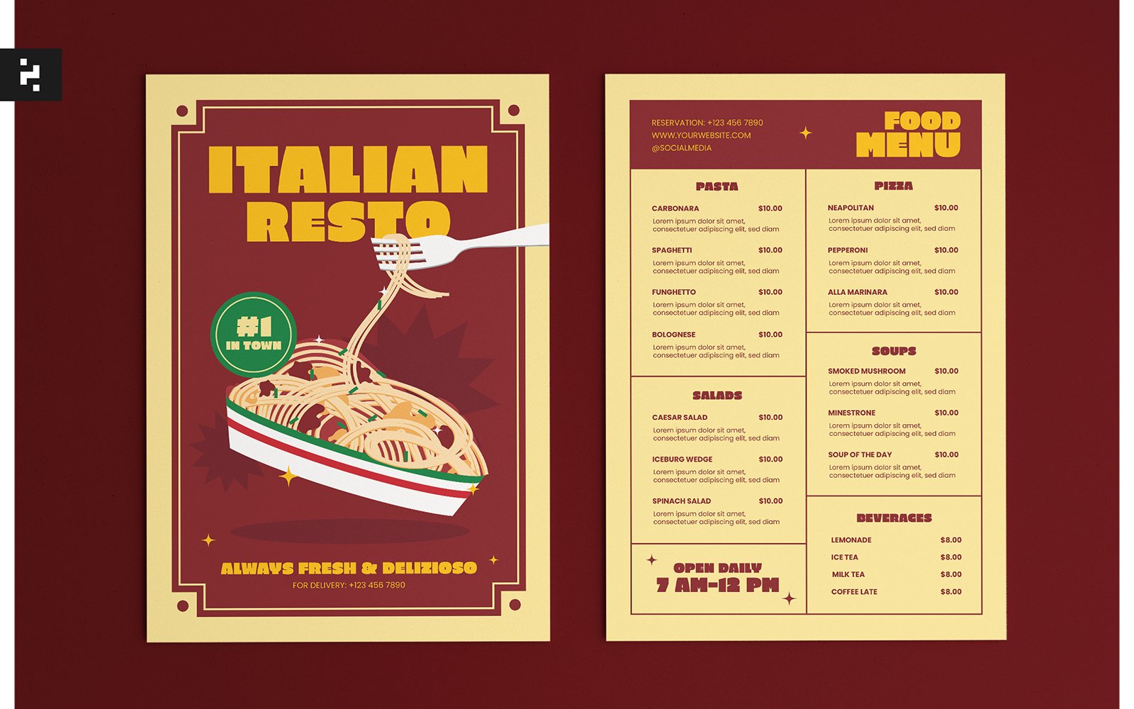 Kit Graphique #322590 Spaghetti Pizza Web Design - Logo template Preview