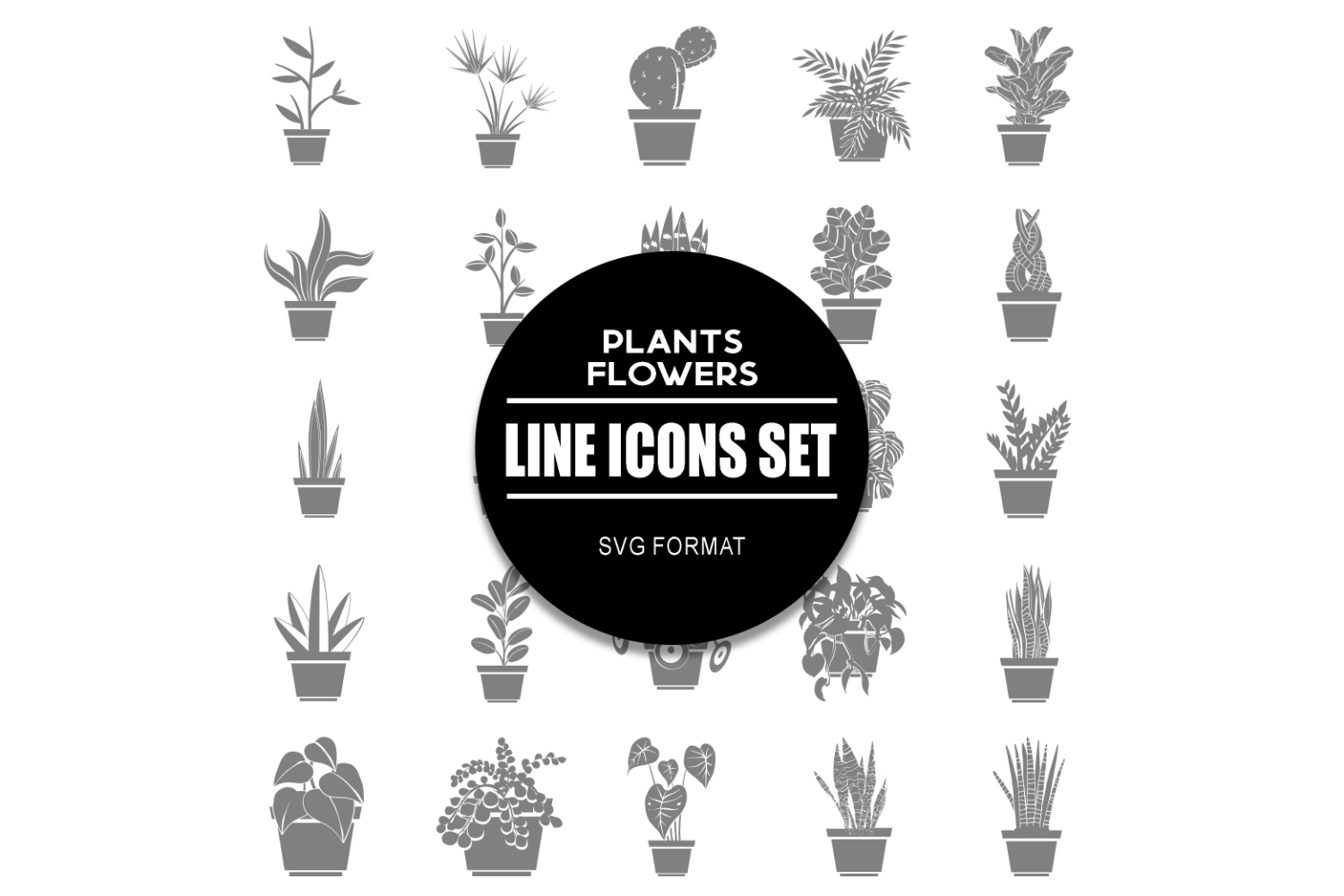 Plants and Flowers Icon Set Icons Bundle