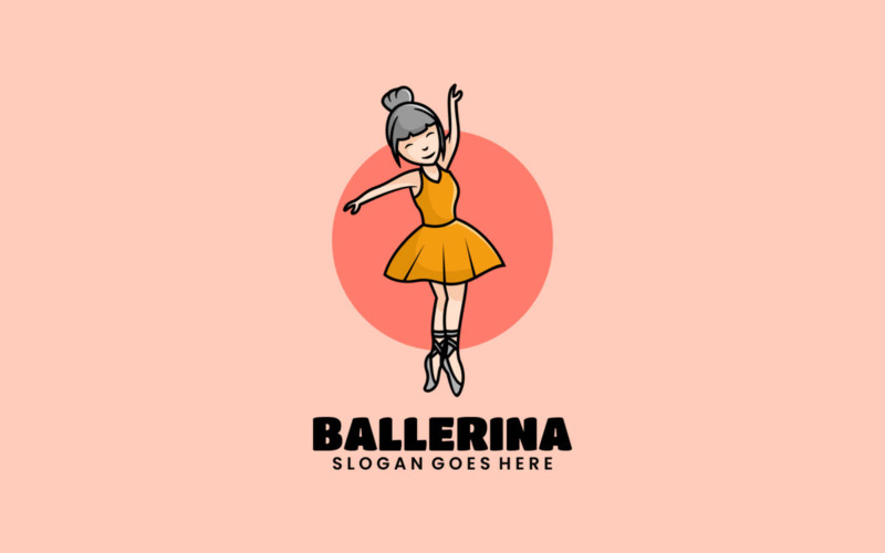 Ballerina Mascot Cartoon Logo Style Logo Template