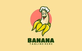 Banana Mascot Cartoon Logo Design