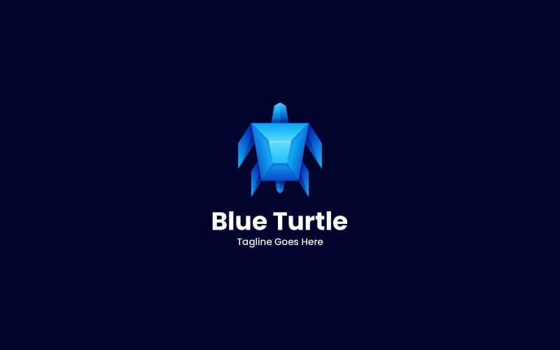 Blue Turtle Gradient Logo Logo Template